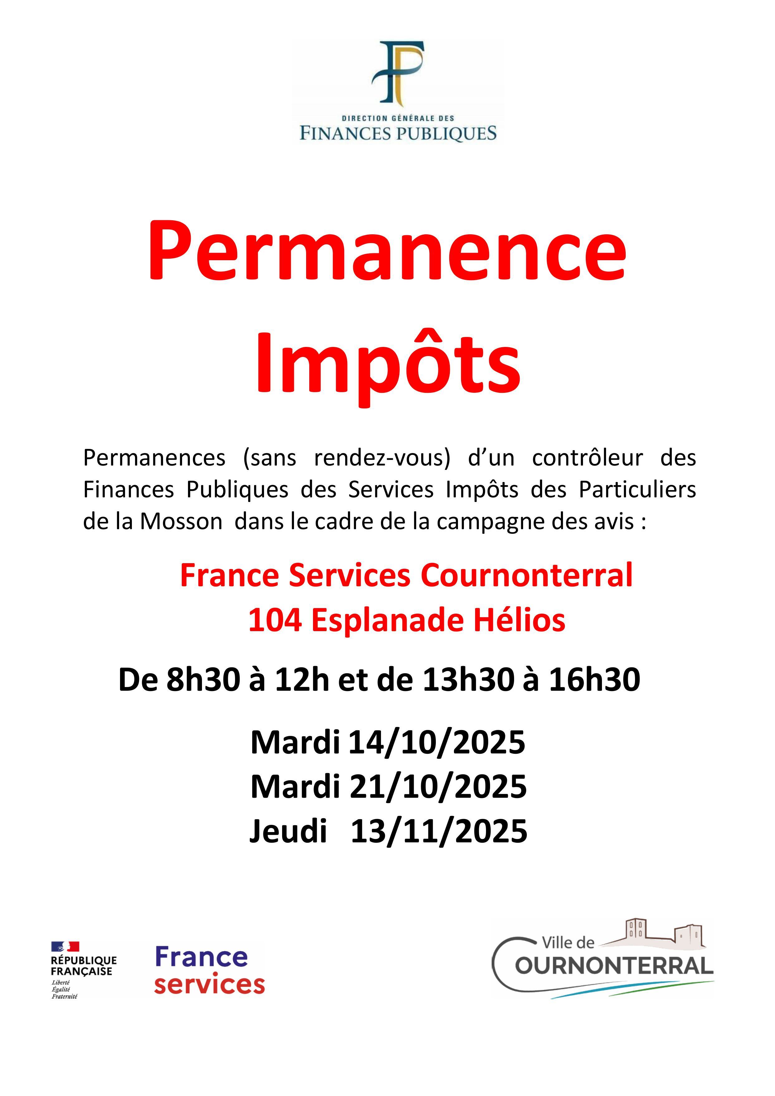 Permanences impots 2025 MODIF