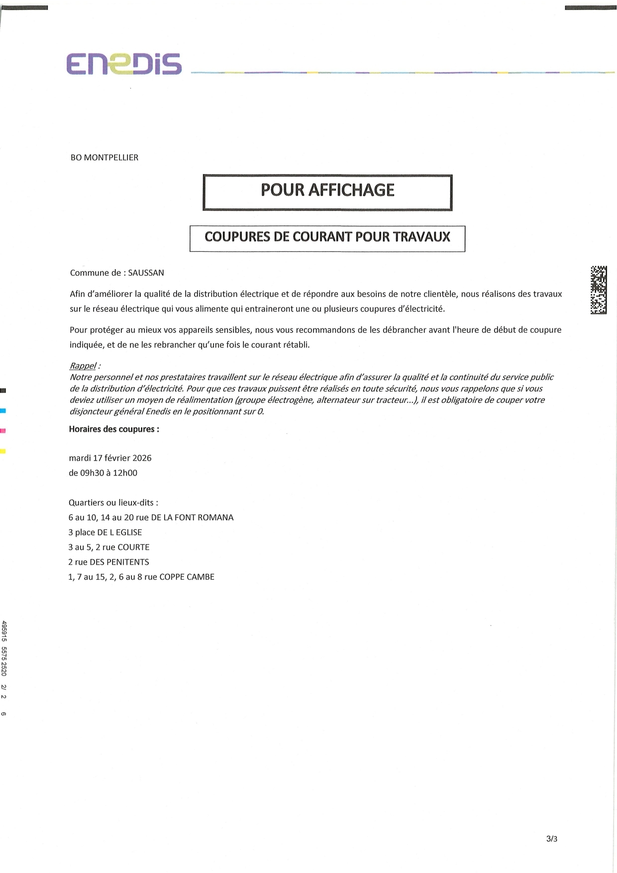 COUPURE DE COURANT 17 fév 2026