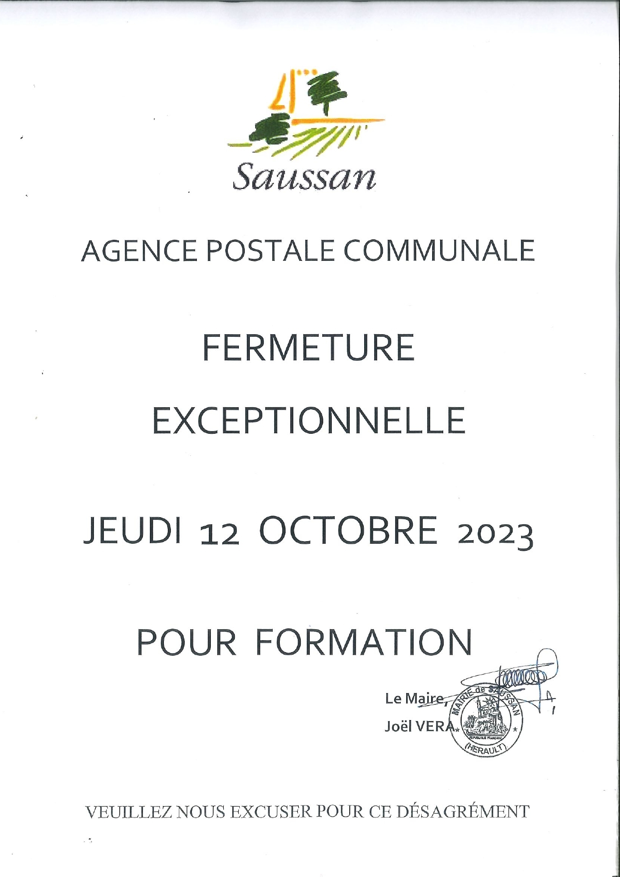 Fermeture poste oct 2023